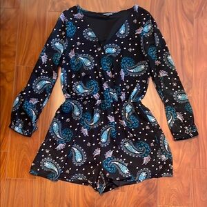 Paisley Print One Piece Romper